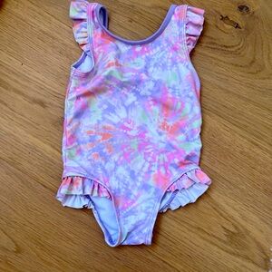 Joe Fresh Kids Tie-Dye One Piece Swimsuit - Pink and Purple